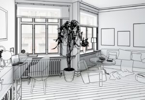 Estudio decorado de interiores, interiorismo, reformas o construcción. Decoración de interiores pequeños.