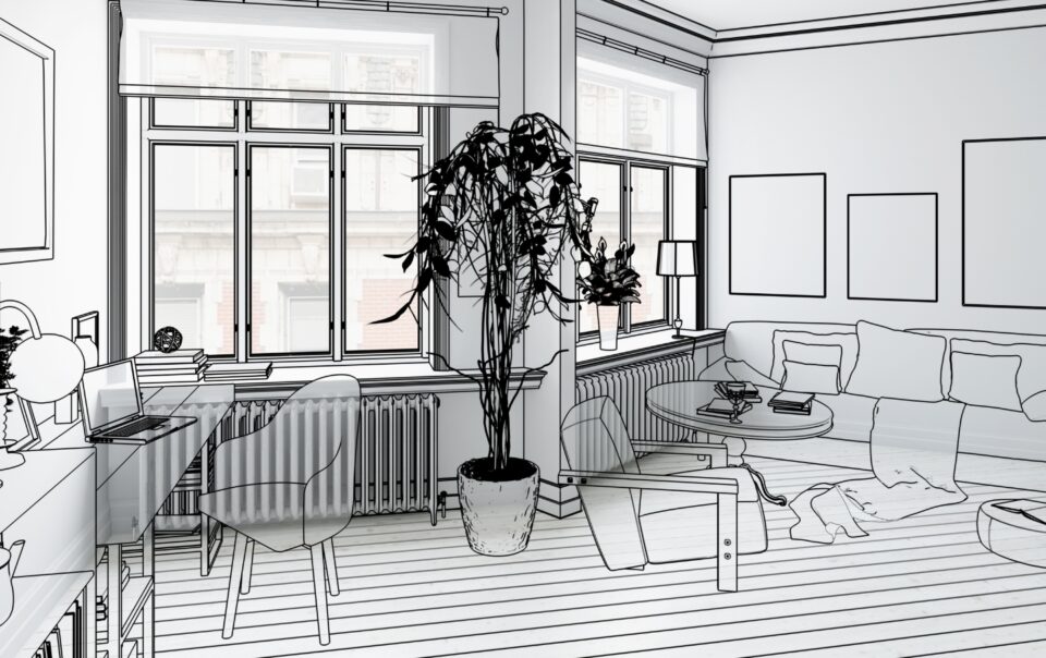Estudio decorado de interiores, interiorismo, reformas o construcción. Decoración de interiores pequeños.