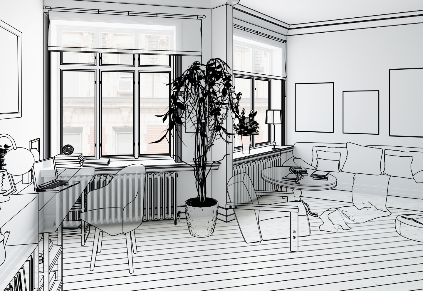 Estudio decorado de interiores, interiorismo, reformas o construcción. Decoración de interiores pequeños.